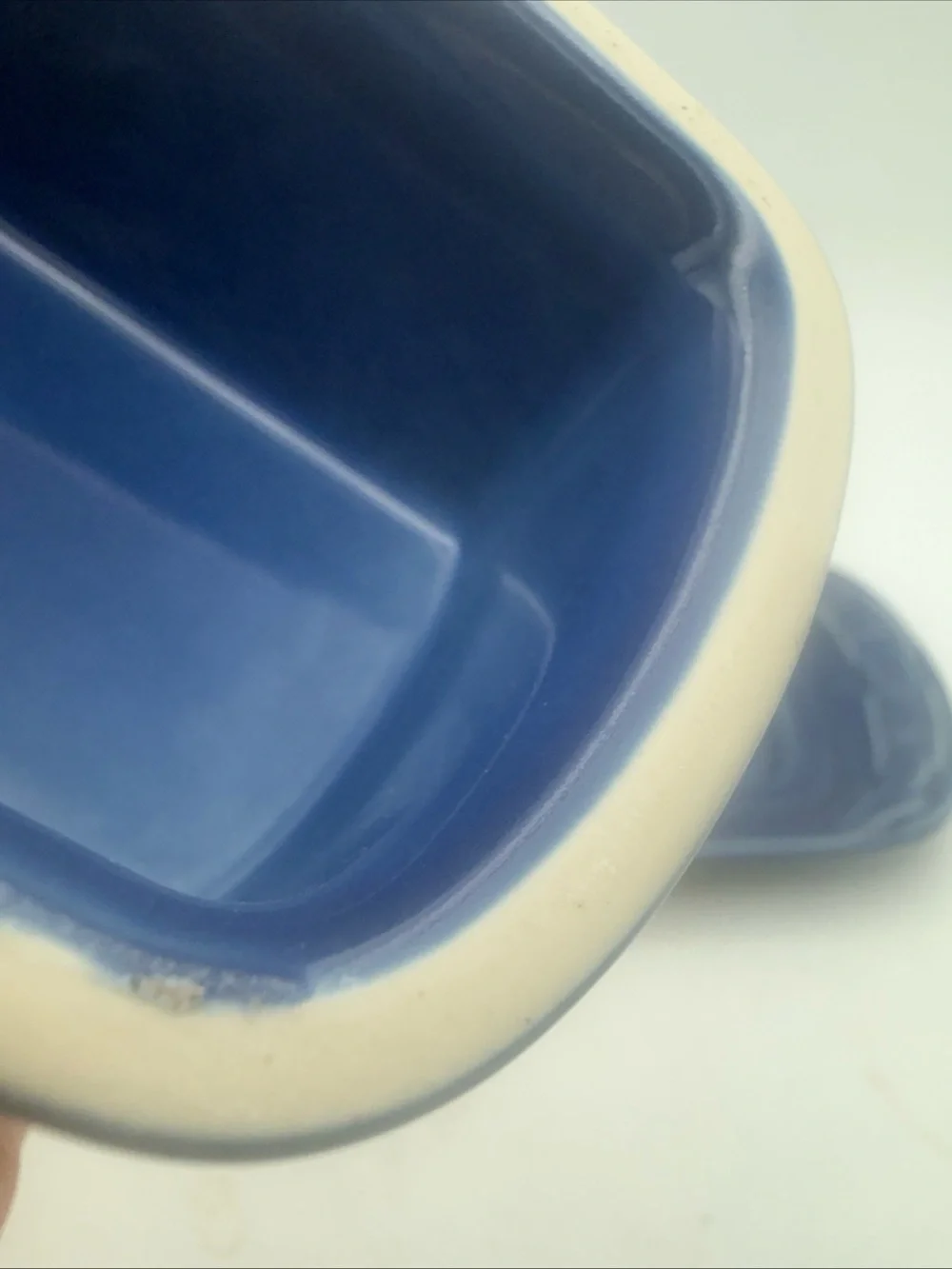 Blue Ceramic Butter Dish with Lid